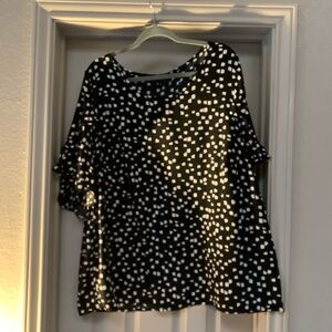 Torrid Black and White Polka Dot Blouse
